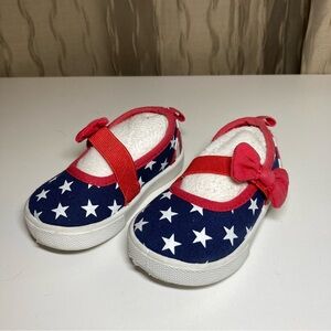 🌺 Garanimals Girls Baby Size 3 Mary Jane Americana Bow Canvas